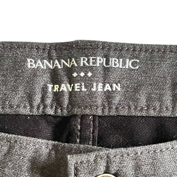 Banana Republic Jeans Mens 34x30 Gray Traveler Slim Fit Performance Denim Pants - Picture 5 of 13